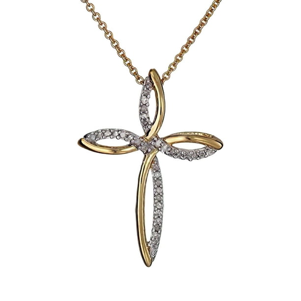 Silver Cross Gold Heart Pendant 18" Rolo Chain Necklace Silver Cross Gold Heart Pendant 18" Rolo Chain Necklace